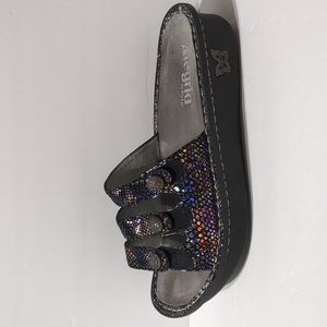 Alegria Venice Purple & Black Alegria Fiona Three Strap Velcro size 9